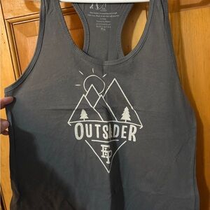 Gray 'Outsider' Graphic Tank Top